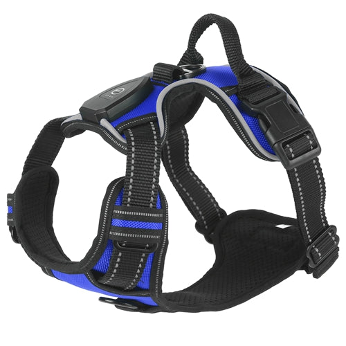 Dog Harness LED Light-Up USB Rechargeable Night Walking Vest - Detail Angle 2 | Majestic Pet Kingdom