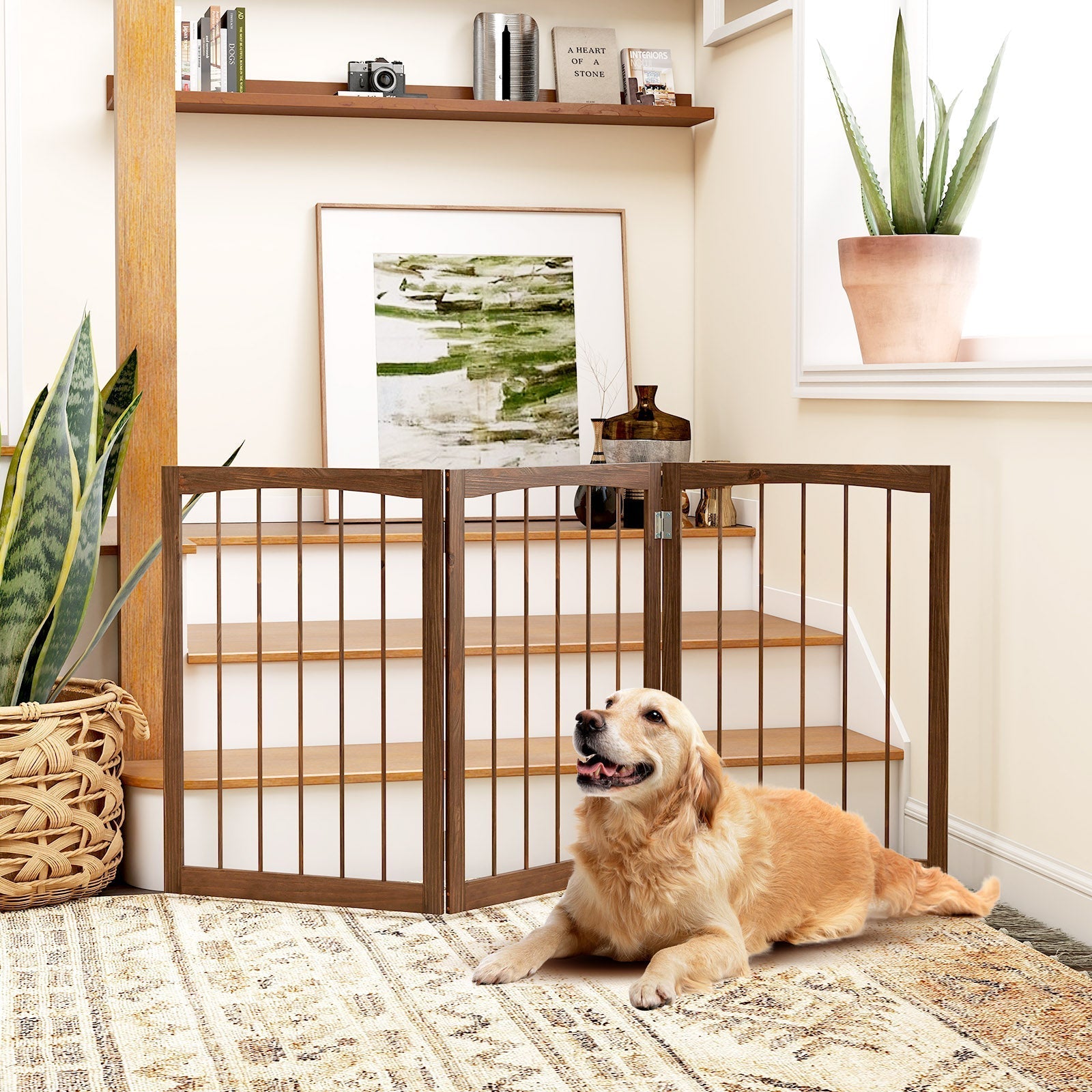 30 Inch Tall Wooden Pet Fence for Cats Small and Medium Dogs | Purrfect Pet Kingdom