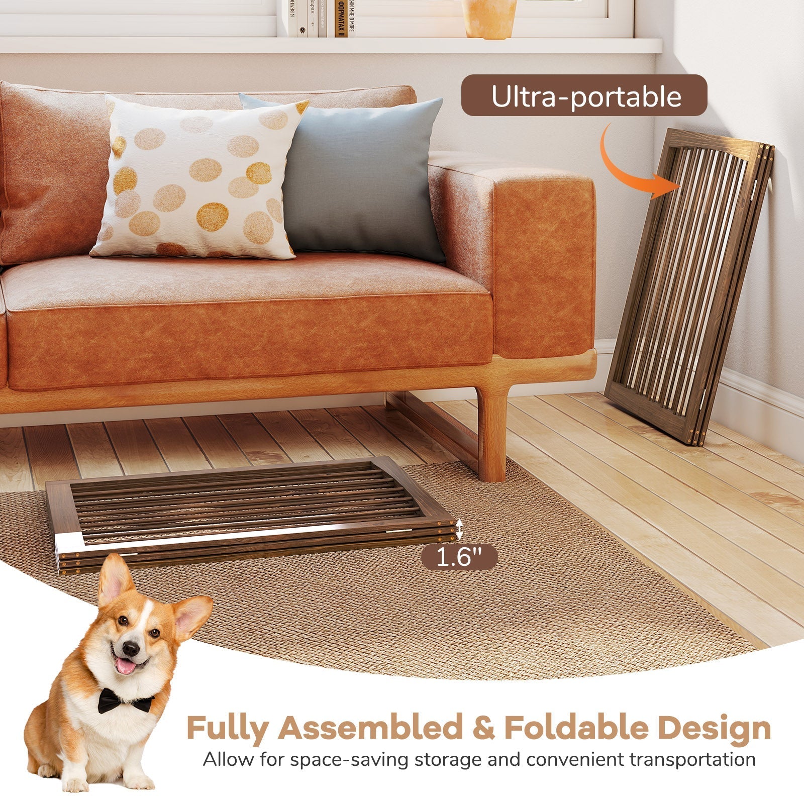 30 Inch Tall Wooden Pet Fence for Cats Small and Medium Dogs | Purrfect Pet Kingdom