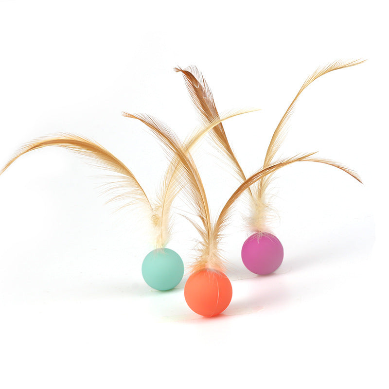 Cat Toys, Self-entertainment Balls, Feather Bouncy Balls, Cat Toys, Cat Self-entertainment And Boredom Relief, Dog Interactive Toys, Pet Supplies | Purrfect Pet Kingdom