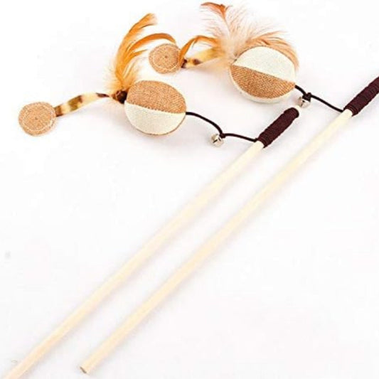 Teaser Feather Toys Kitten Funny Colorful Rod Cat Wand Toys Wood Pet Cat Toys Interactive Stick Pet Cat Supplies | Purrfect Pet Kingdom