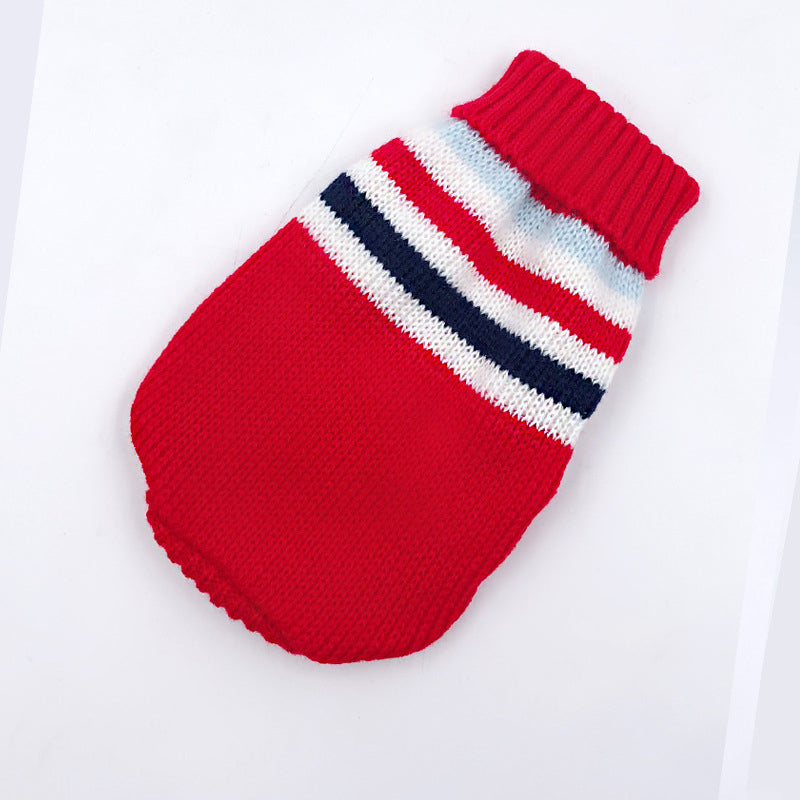 Puppy Sweater Kitty Clothes Pet Dog Clothes Sweater Teddy Bichon Blue Cat Clothes Autumn And Winter Clothes - Majestic Pet Kingdom