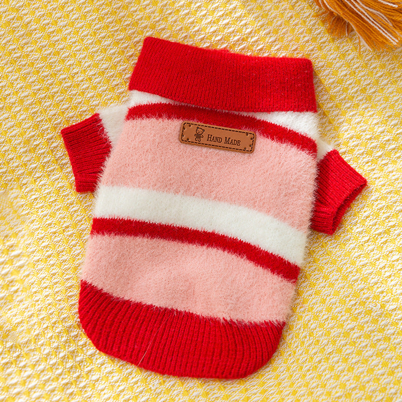 Little Dog Clothes For Autumn And Winter, Small Dog For Winter Warmth, Teddy Bichon Frise POLO Collar Pet Winter Two-legged Sweater - Majestic Pet Kingdom