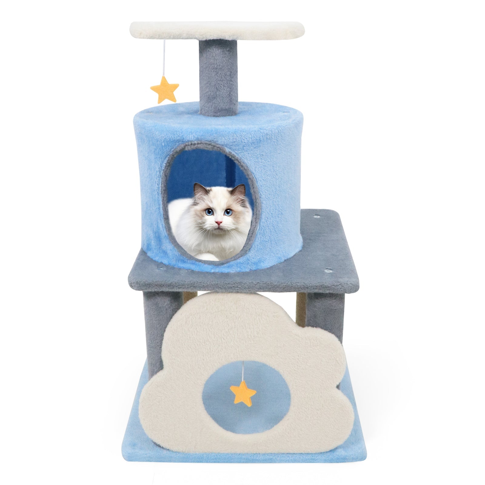 31.5" Cute Modern Cat Tree Multi-Level Kitten Tower - Majestic Pet Kingdom