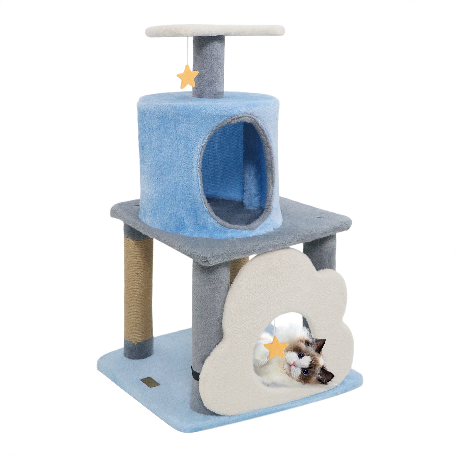 31.5" Cute Modern Cat Tree Multi-Level Kitten Tower - Majestic Pet Kingdom