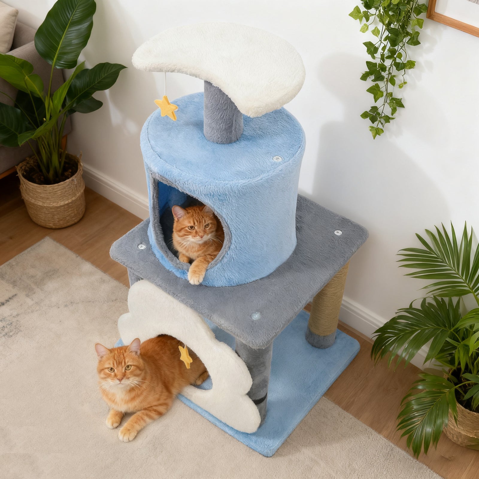 31.5" Cute Modern Cat Tree Multi-Level Kitten Tower - Majestic Pet Kingdom