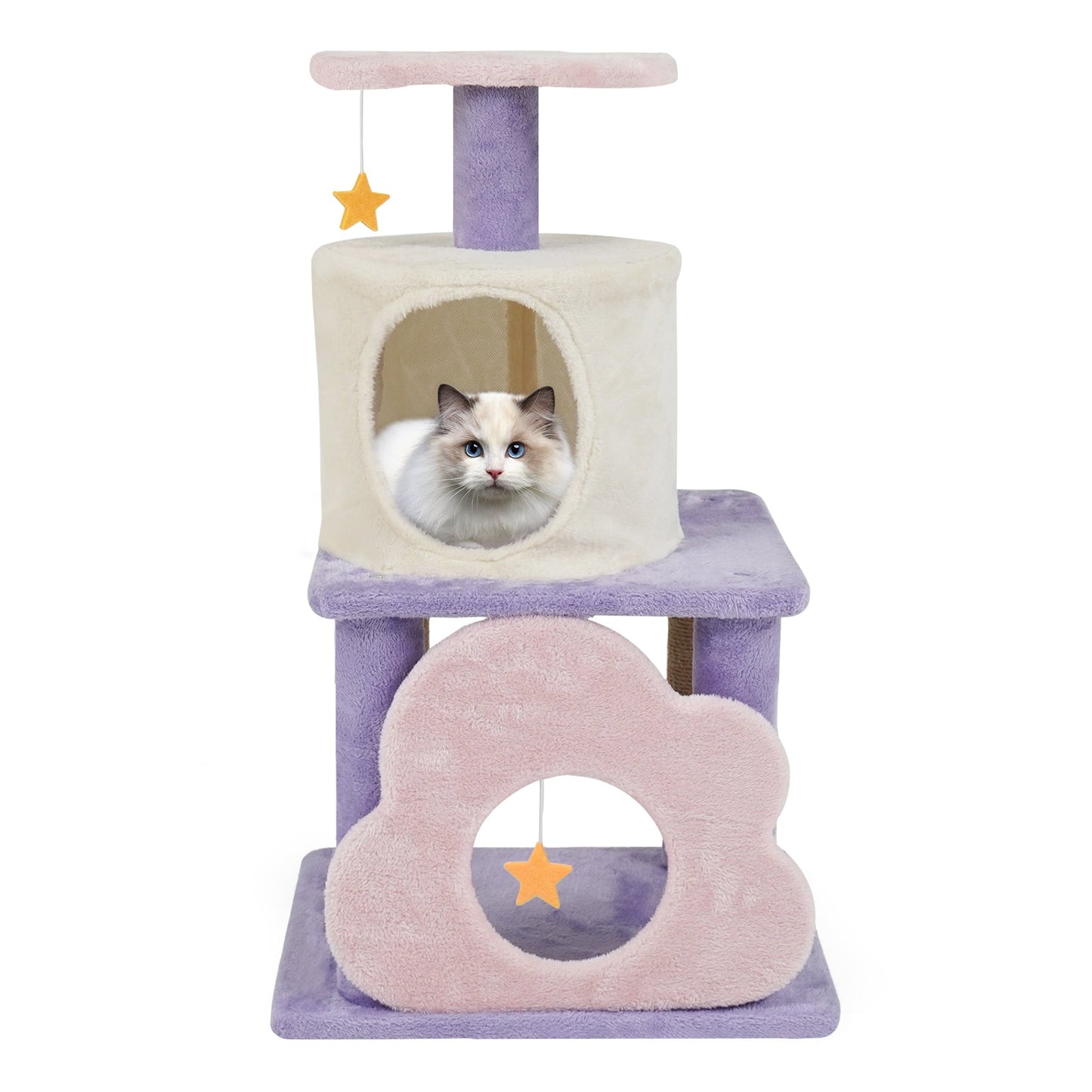 Cat Tree Multi-Level Modern Kitten Activity Tower 31.5-Inch - Detail Angle 5 | Majestic Pet Kingdom