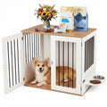 31.5” Dog Crate Furniture Wooden Dog Kennel with Double Lock Doors