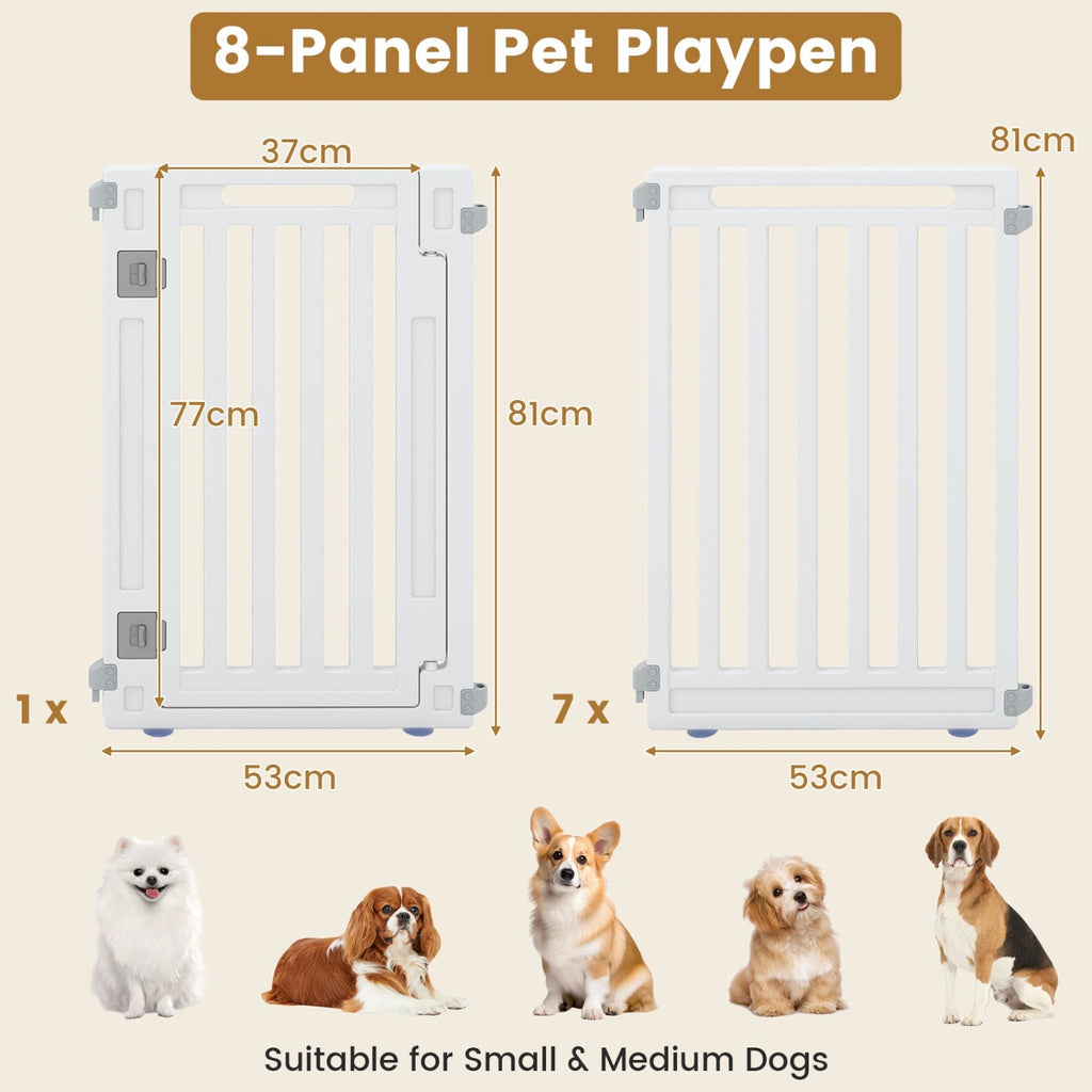 8-Panel Dog Playpen 31.5" Height Indoor Outdoor HDPE - Majestic Pet Kingdom