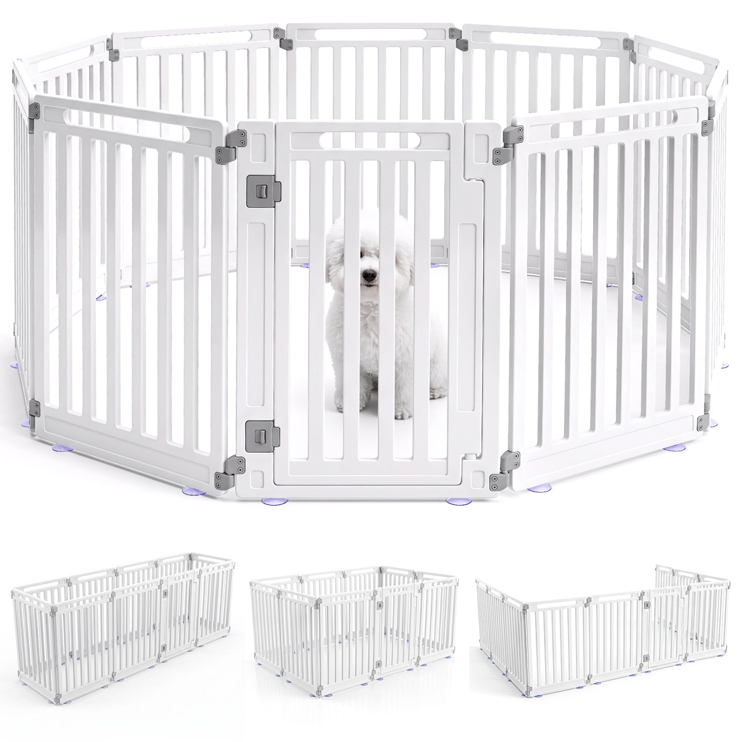 Dog Playpen 10 Panel 31.5" Height Indoor Outdoor Pet Fence | Purrfect Pet Kingdom