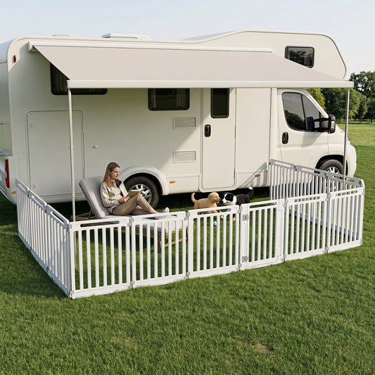 12-Panel Dog Playpen 31.5" Height Indoor Outdoor Pet Fence - Majestic Pet Kingdom