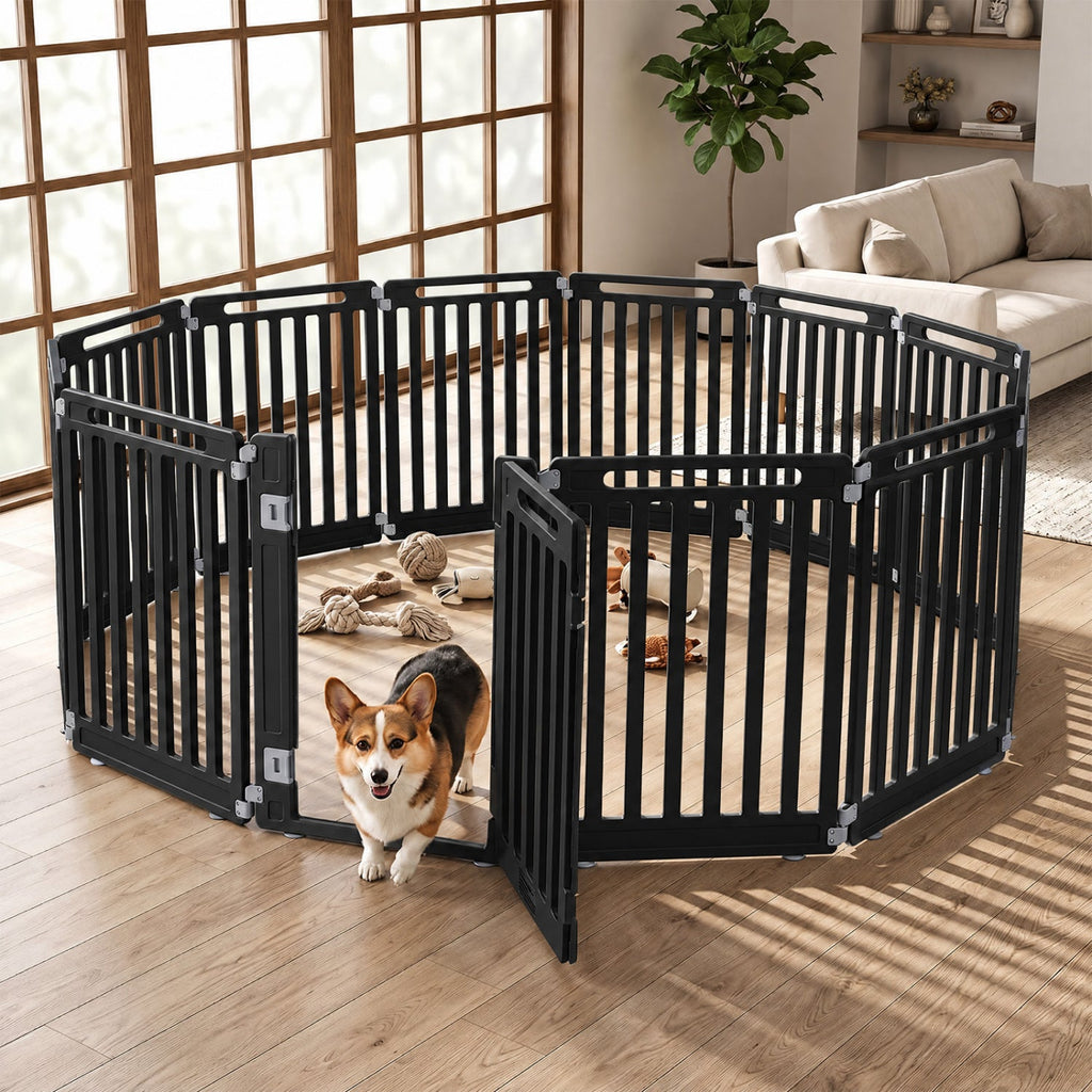 12-Panel Dog Playpen 31.5" Height Indoor Outdoor Pet Fence - Majestic Pet Kingdom