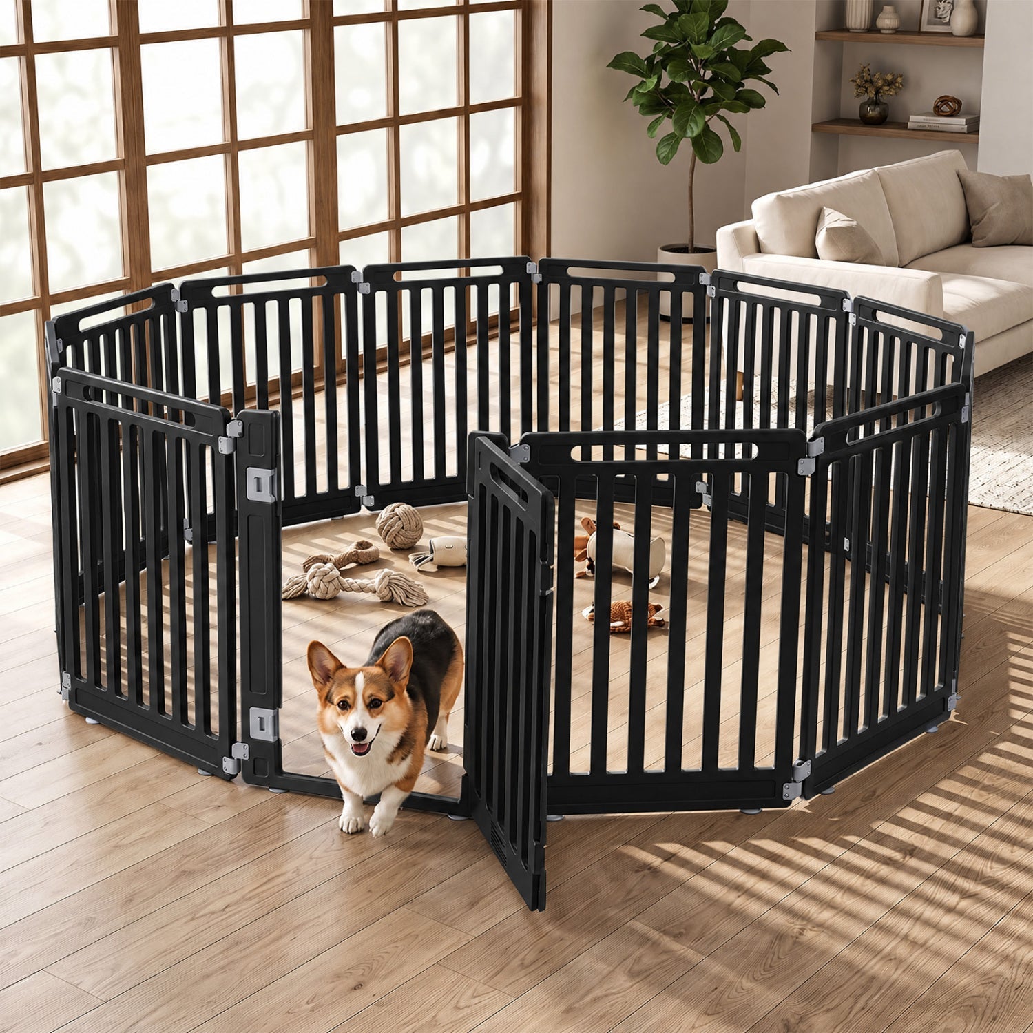 12-Panel Dog Playpen 31.5" Height Indoor Outdoor Pet Fence - Majestic Pet Kingdom
