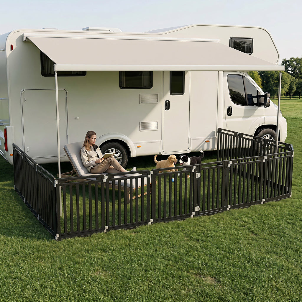 12-Panel Dog Playpen 31.5" Height Indoor Outdoor Pet Fence - Majestic Pet Kingdom