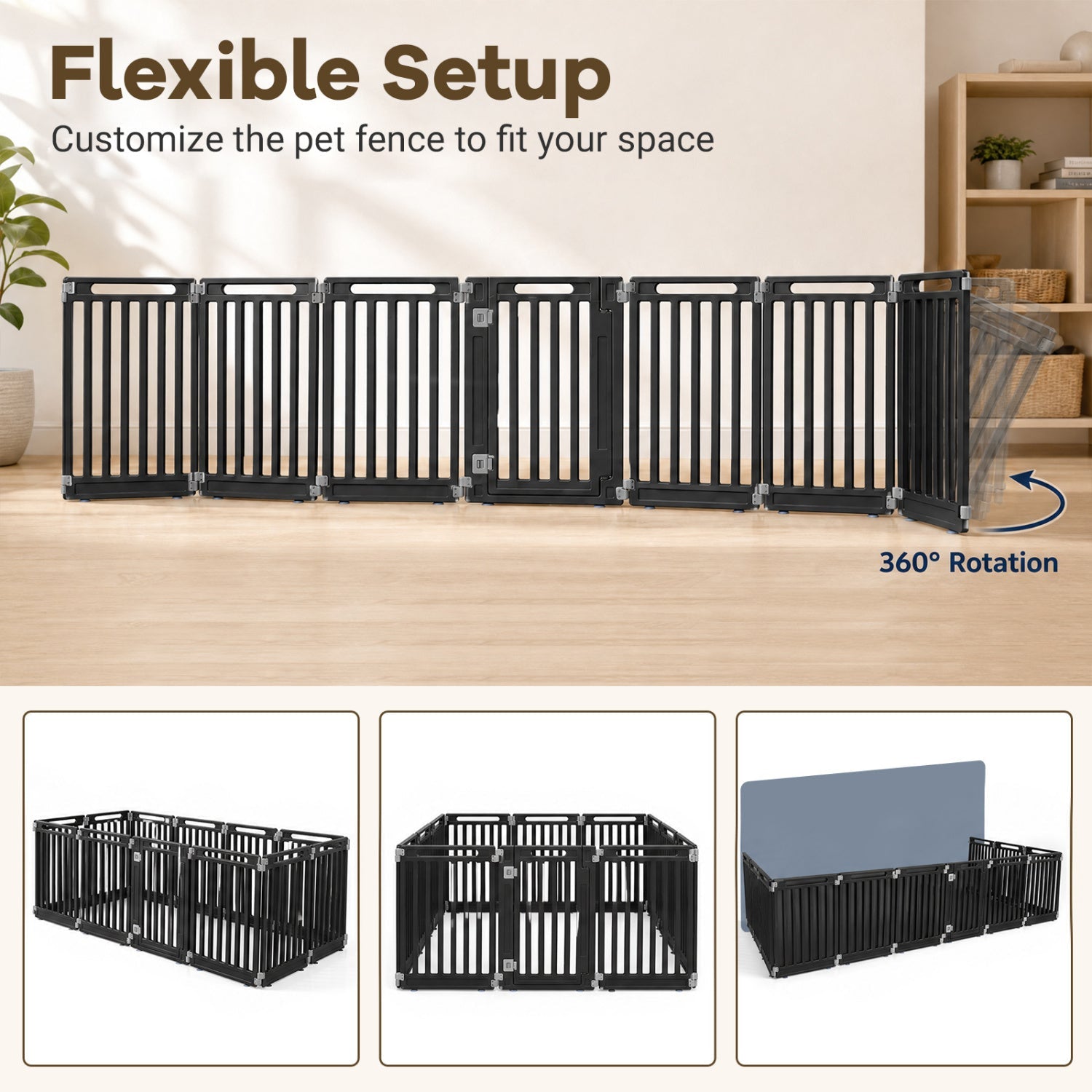 12-Panel Dog Playpen 31.5" Height Indoor Outdoor Pet Fence - Majestic Pet Kingdom