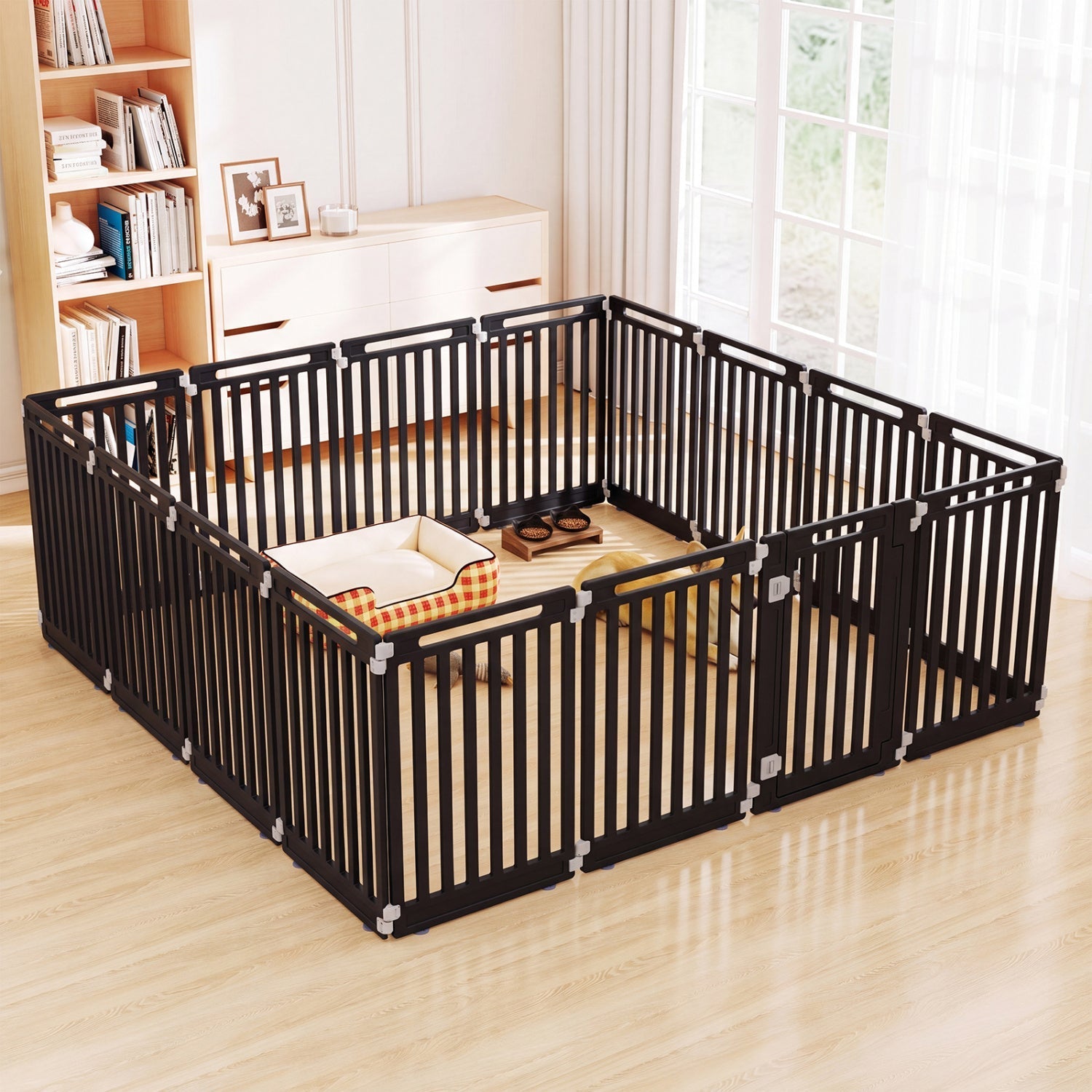 16-Panel Dog Playpen 31.5" Height Indoor Outdoor Pet Gate | Purrfect Pet Kingdom