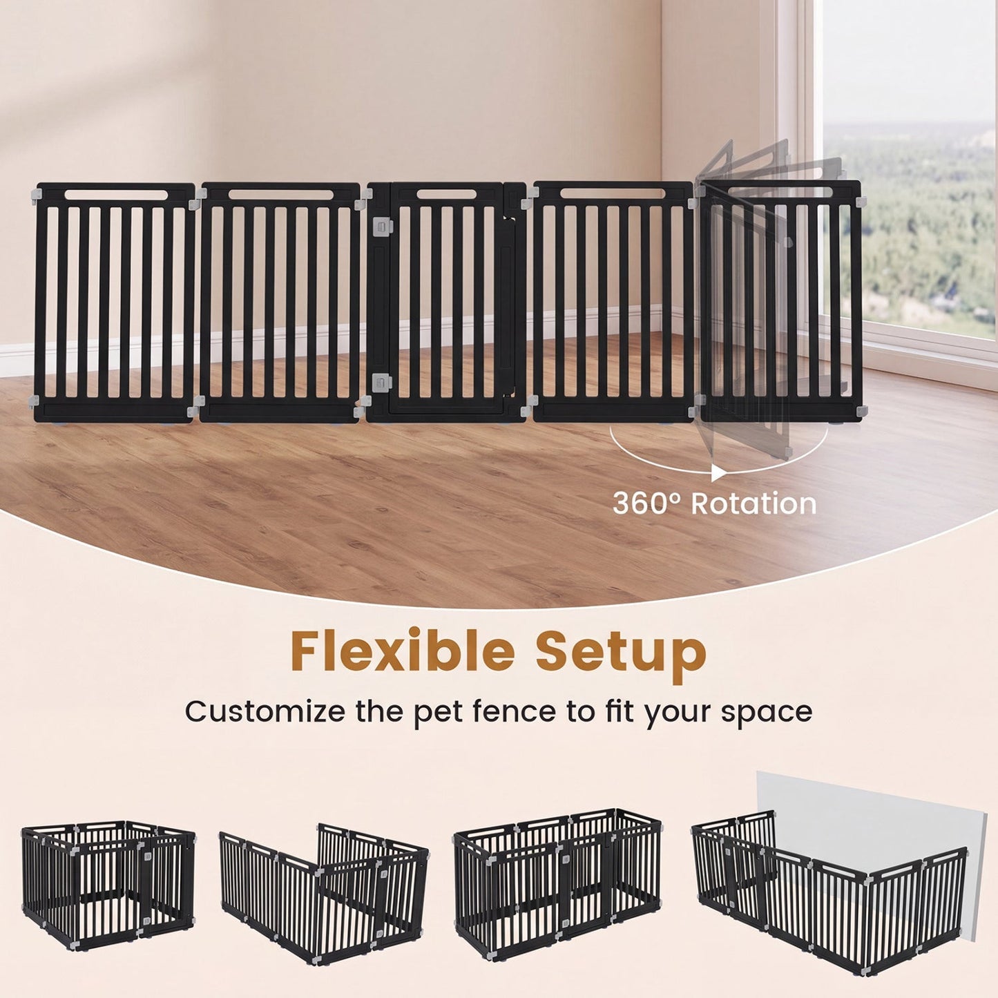 16-Panel Dog Playpen 31.5" Height Indoor Outdoor Pet Gate | Purrfect Pet Kingdom