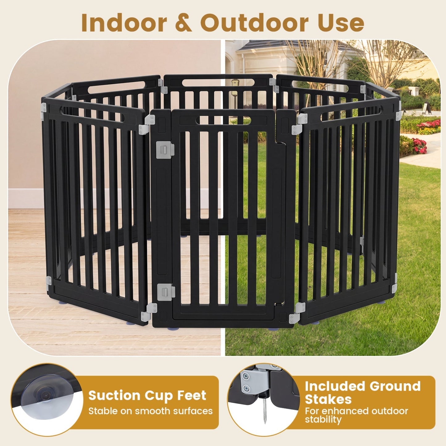 16-Panel Dog Playpen 31.5" Height Indoor Outdoor Pet Gate | Purrfect Pet Kingdom