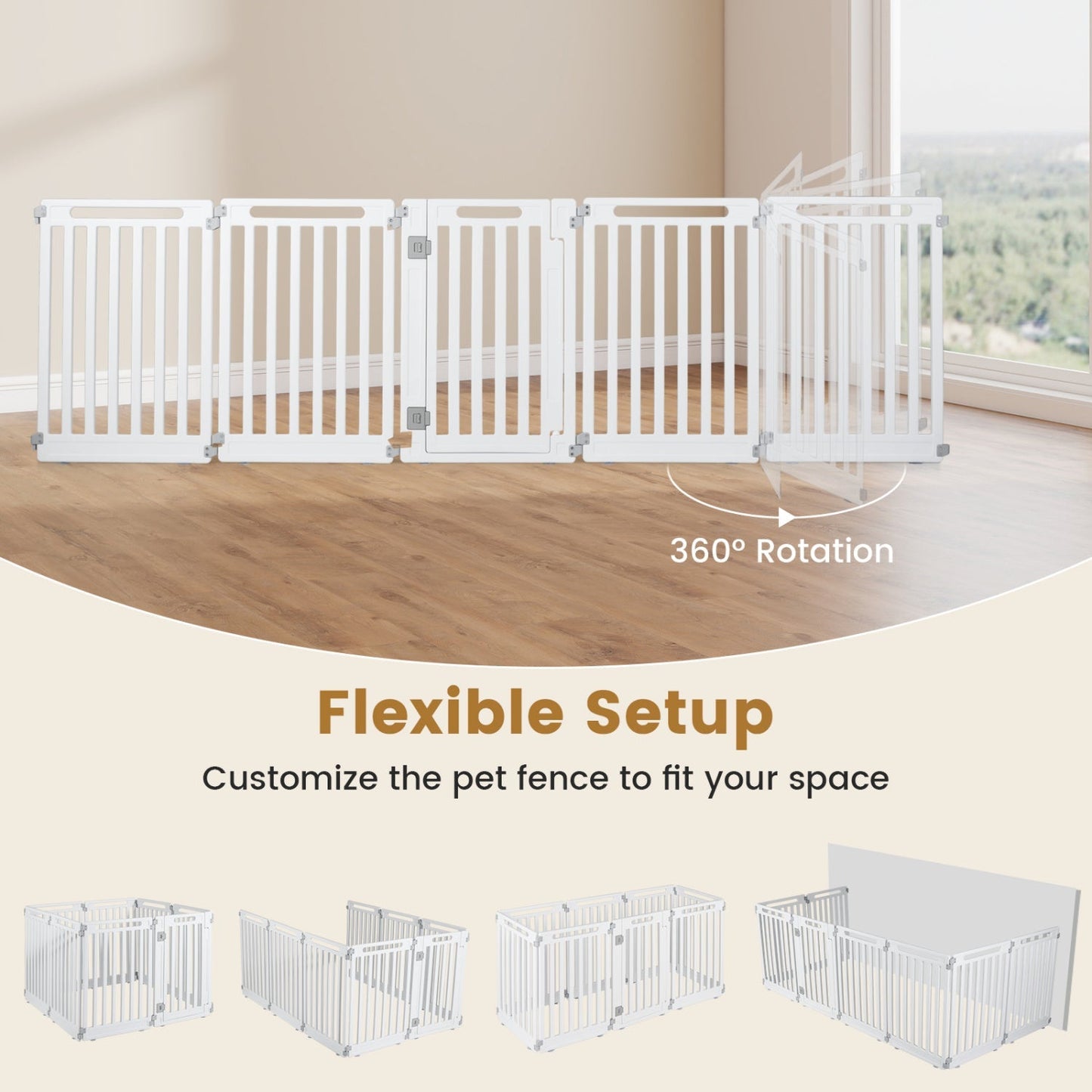 16-Panel Dog Playpen 31.5" Height Indoor Outdoor Pet Gate | Purrfect Pet Kingdom
