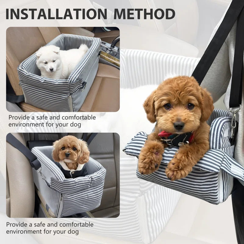 Center Console Dog Car Seat for Small Dogs – Comfort Travel Carrier Bed