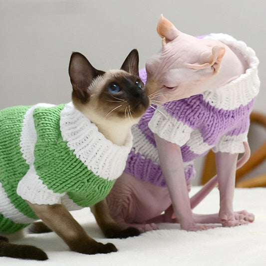 Hairless Cat Warm Sweater Pet Cat Clothes - Majestic Pet Kingdom