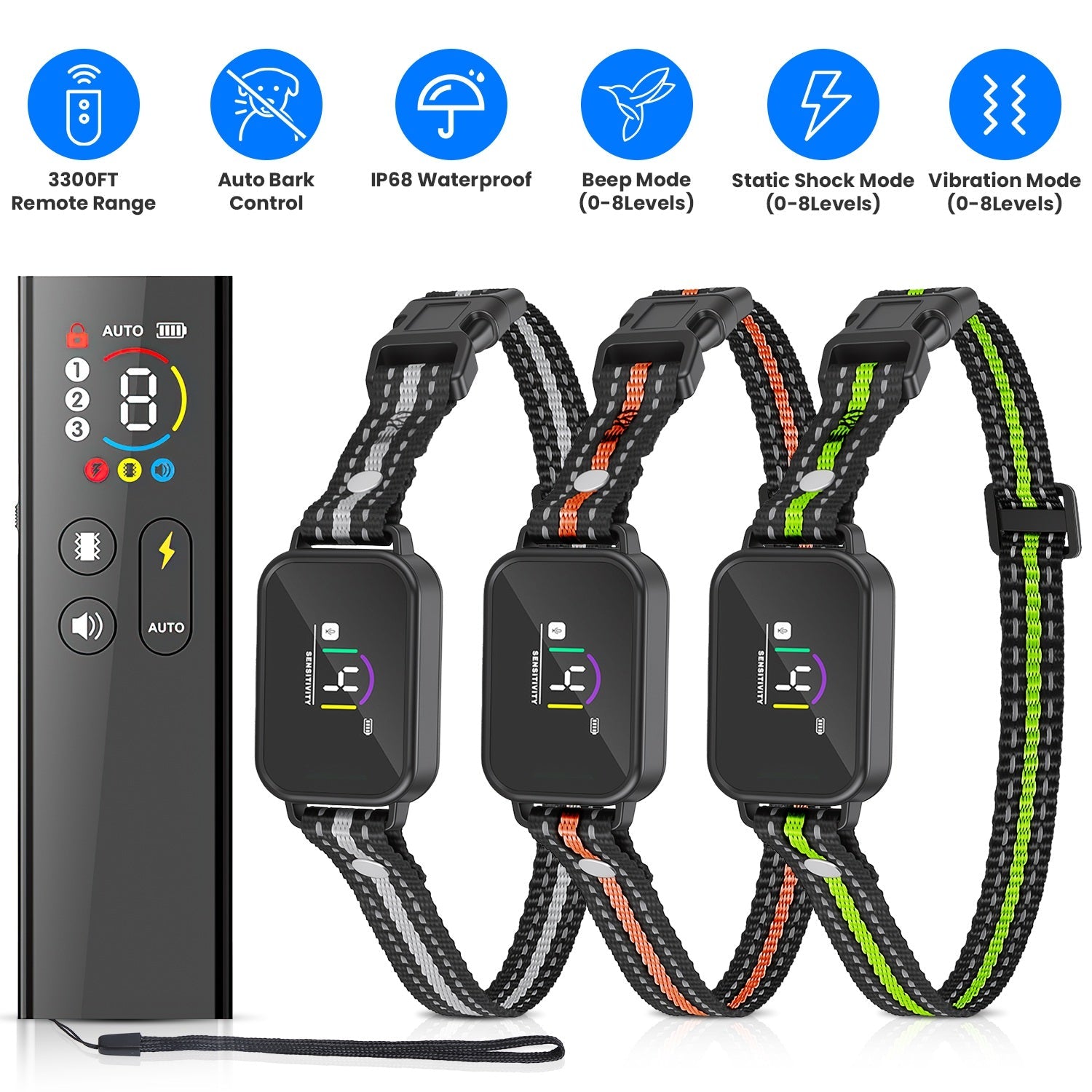 Dog Training Collar with Remote and Bark Control for Small Dogs