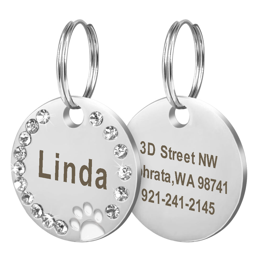 Dog ID Tags Custom Engraved Stainless Steel Name Charm Plate