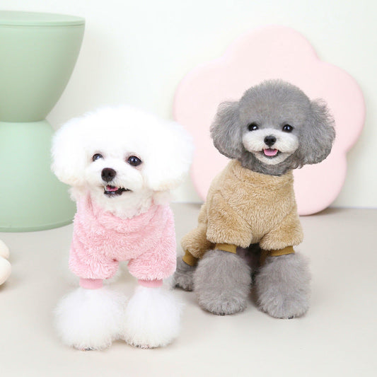 Pet Clothes Dog New Tricolor Pull Loop Four Leg Sweater Winter Keep Warm - Majestic Pet Kingdom