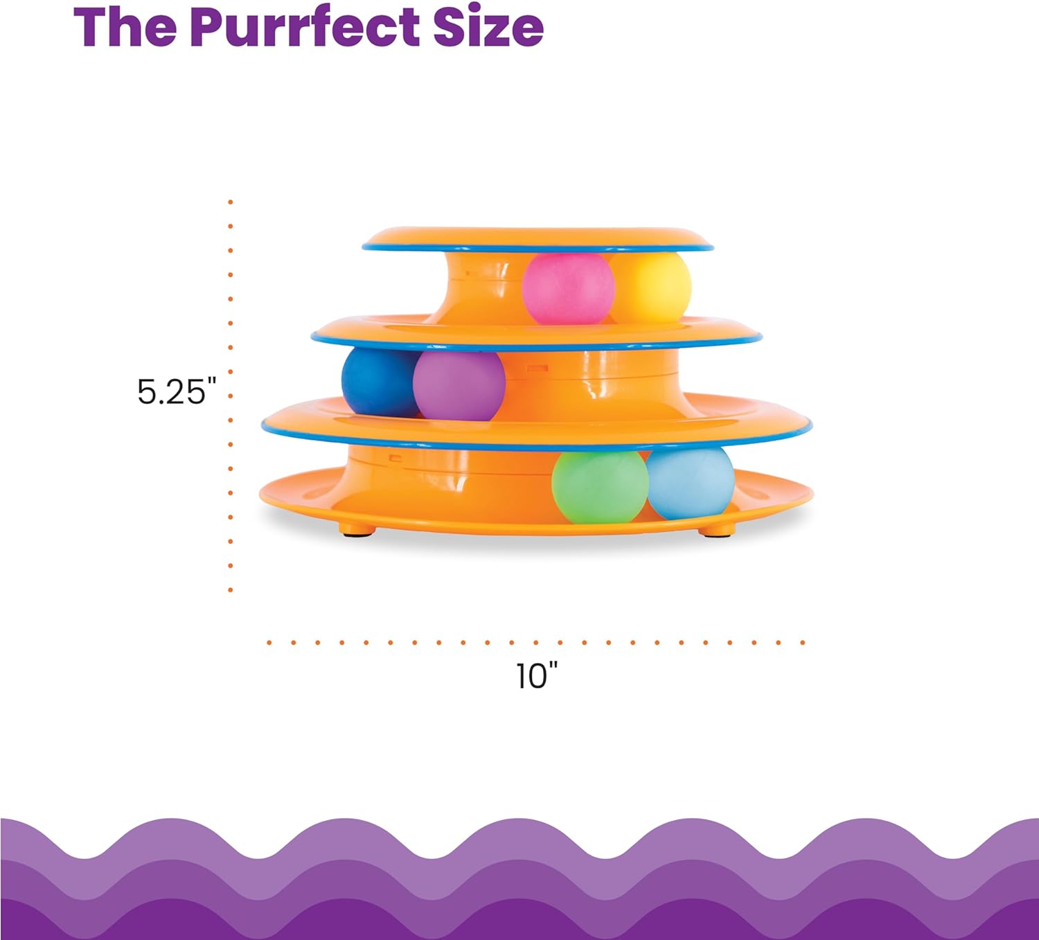 Cat Toy Tower of Tracks 3-Tier Turntable with Spinning Balls - Detail Angle 4 | Majestic Pet Kingdom