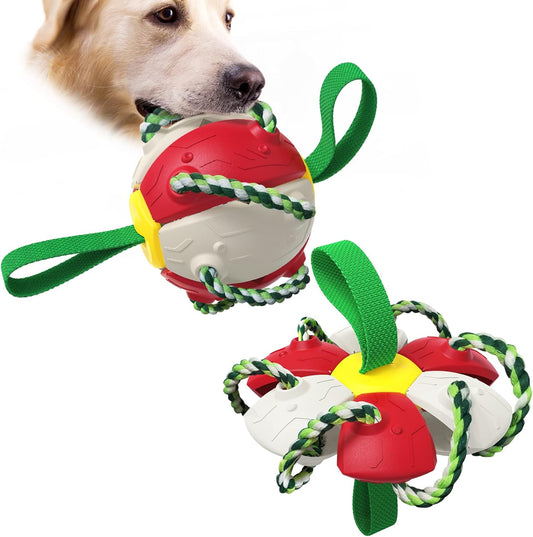 Dog Toy Balls With Chewing Ropes Pet Flying Saucer Ball Dog Toy Interactive Dog Toys For Tug Of War Best Gifts For Small Medium Dogs | Purrfect Pet Kingdom