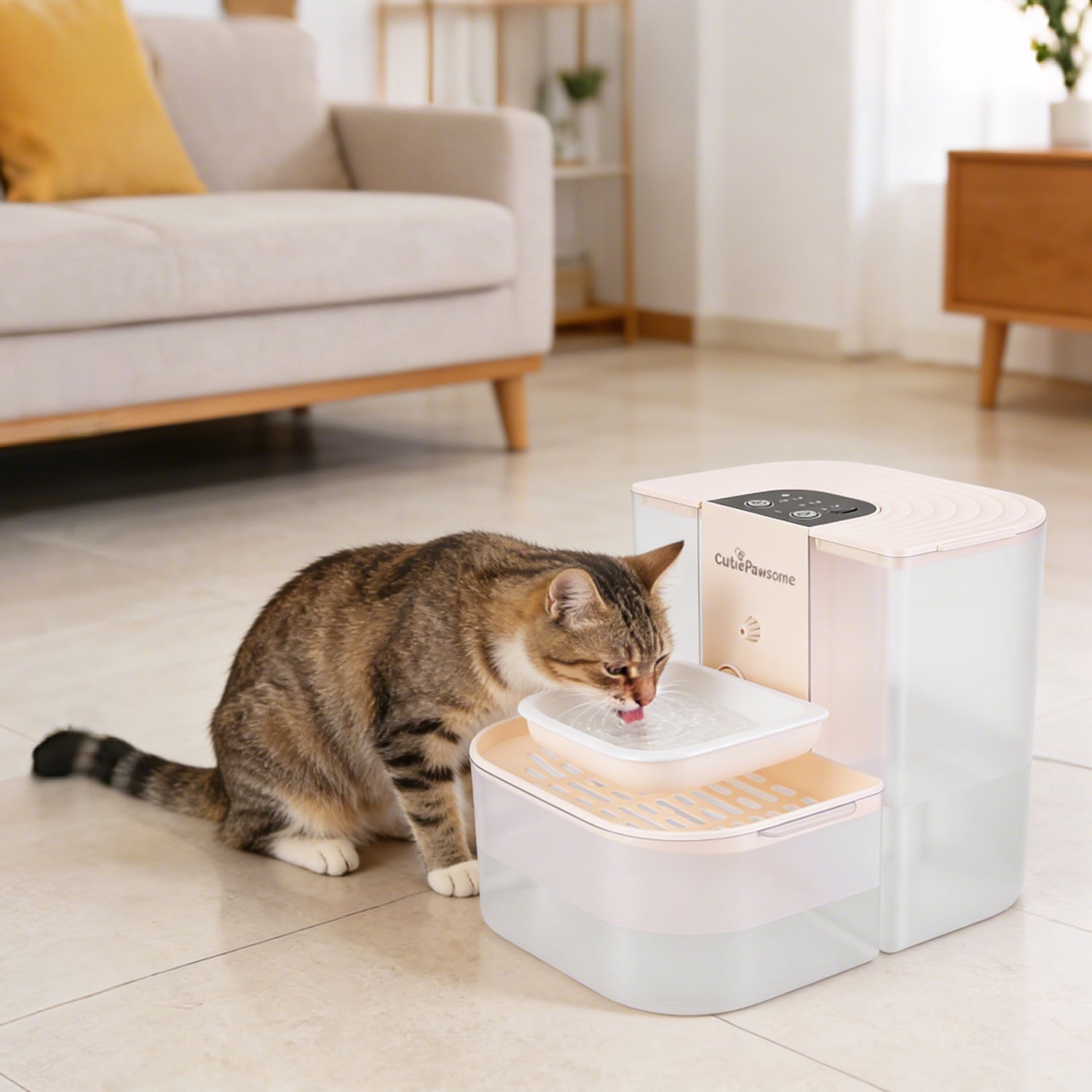 Smart Pet Water Fountain Automatic Cat Water Dispenser 4.5L Cordless Rechargeable Dog Water Fountain Self-Refill with 3 Adjustable Volume 3 Time Inter - Majestic Pet Kingdom