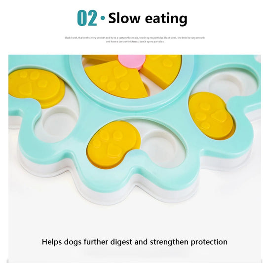 Dog Puzzle Slow Bowl Flower Shape Improve Pet IQ Interactive Feeder Non-Slip Anti-choking Dogs Training Games Dog Accessories