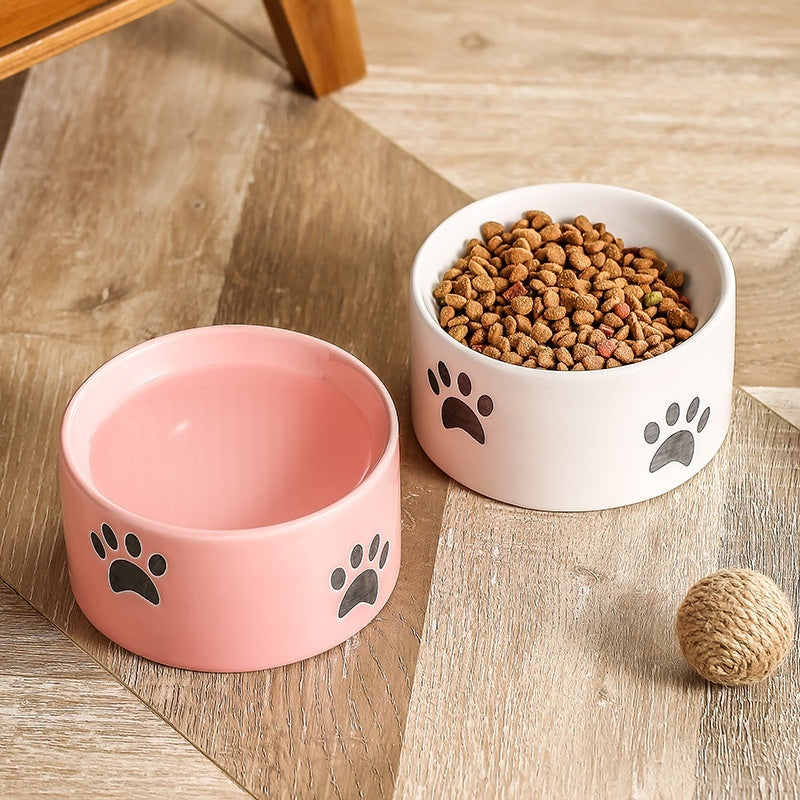 Drinking Water Neck Protection Pet Ceramic Oblique Mouth High Foot Food Basin - Majestic Pet Kingdom