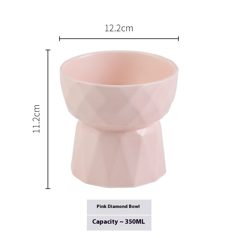 Ceramic High Foot Cervical Protection Pet Bowl - Majestic Pet Kingdom