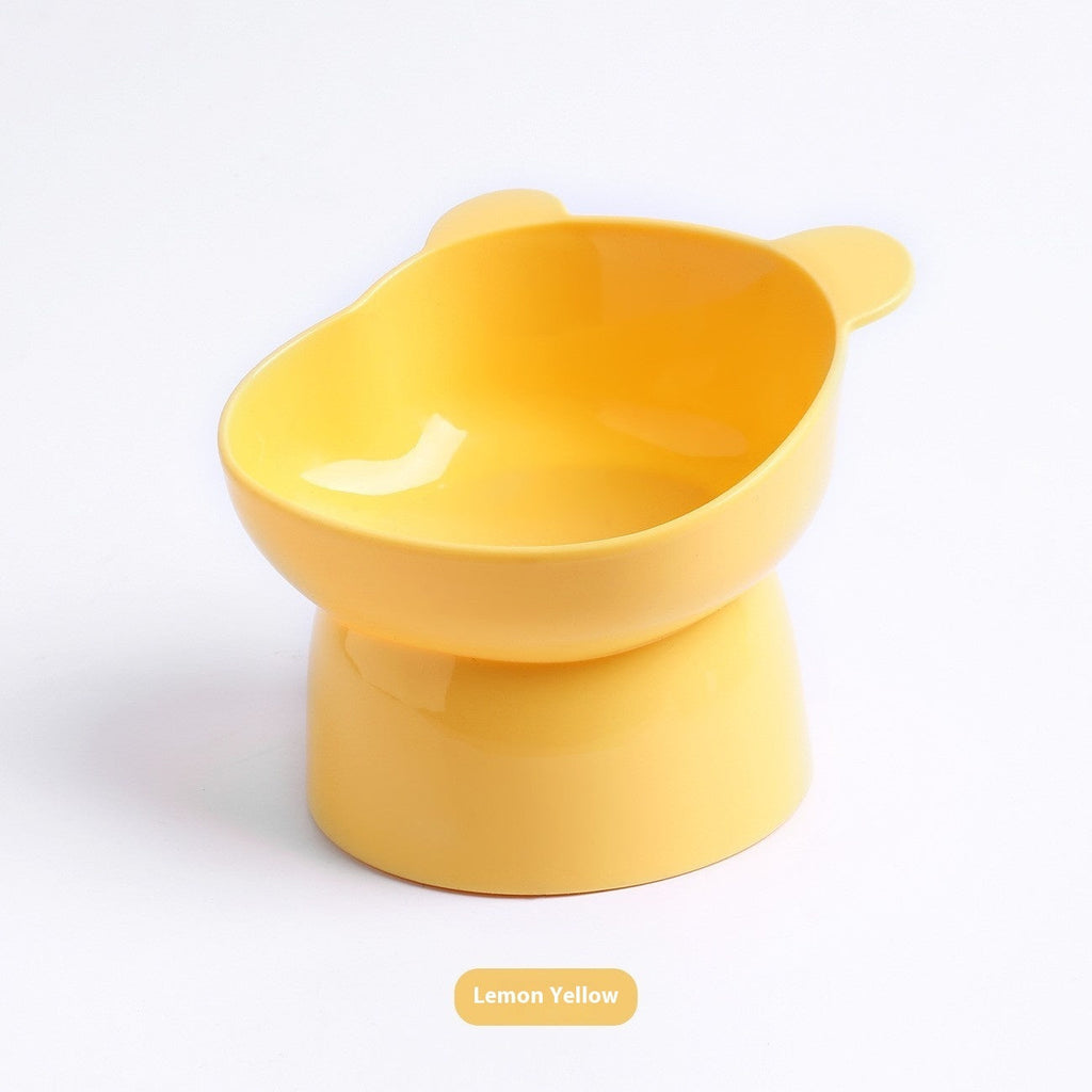 Oblique High Foot Neck Protection Anti-tumble Cat Pet Bowl