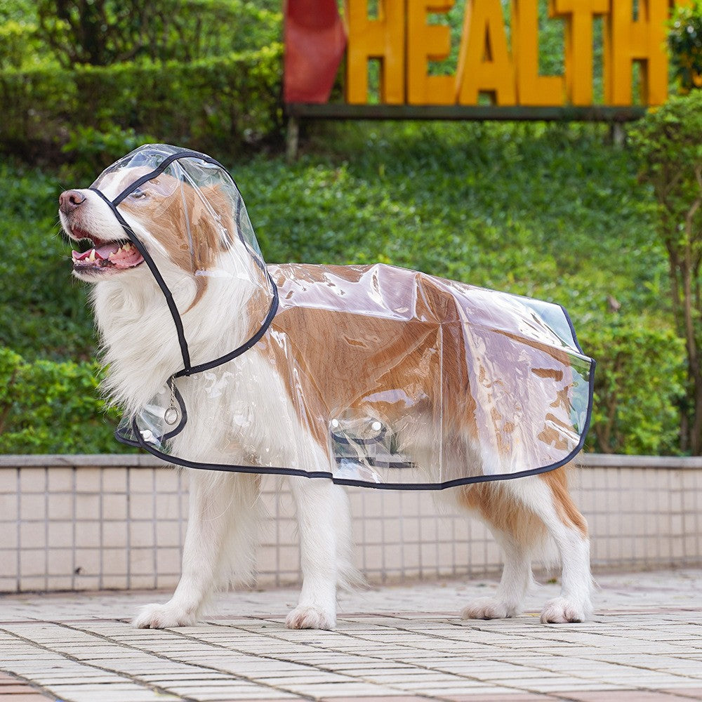 Dog Raincoat Clear Waterproof Hooded Jacket Small Medium