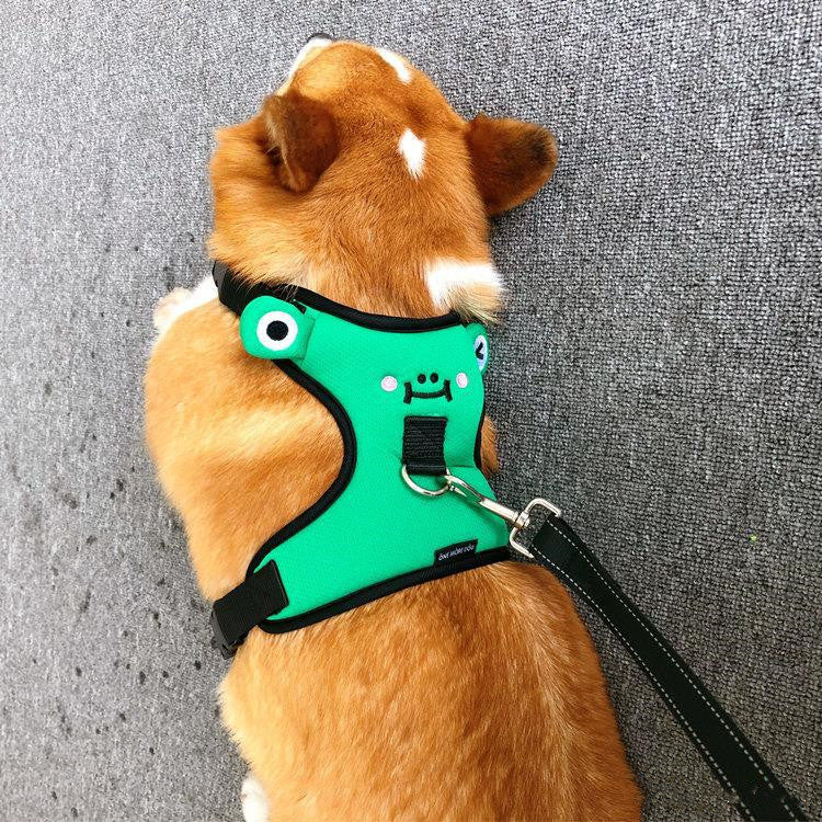 Dog''s chest and back with traction rope, dog''s back with lovely vest type walking dog explosion-proof small dog collar