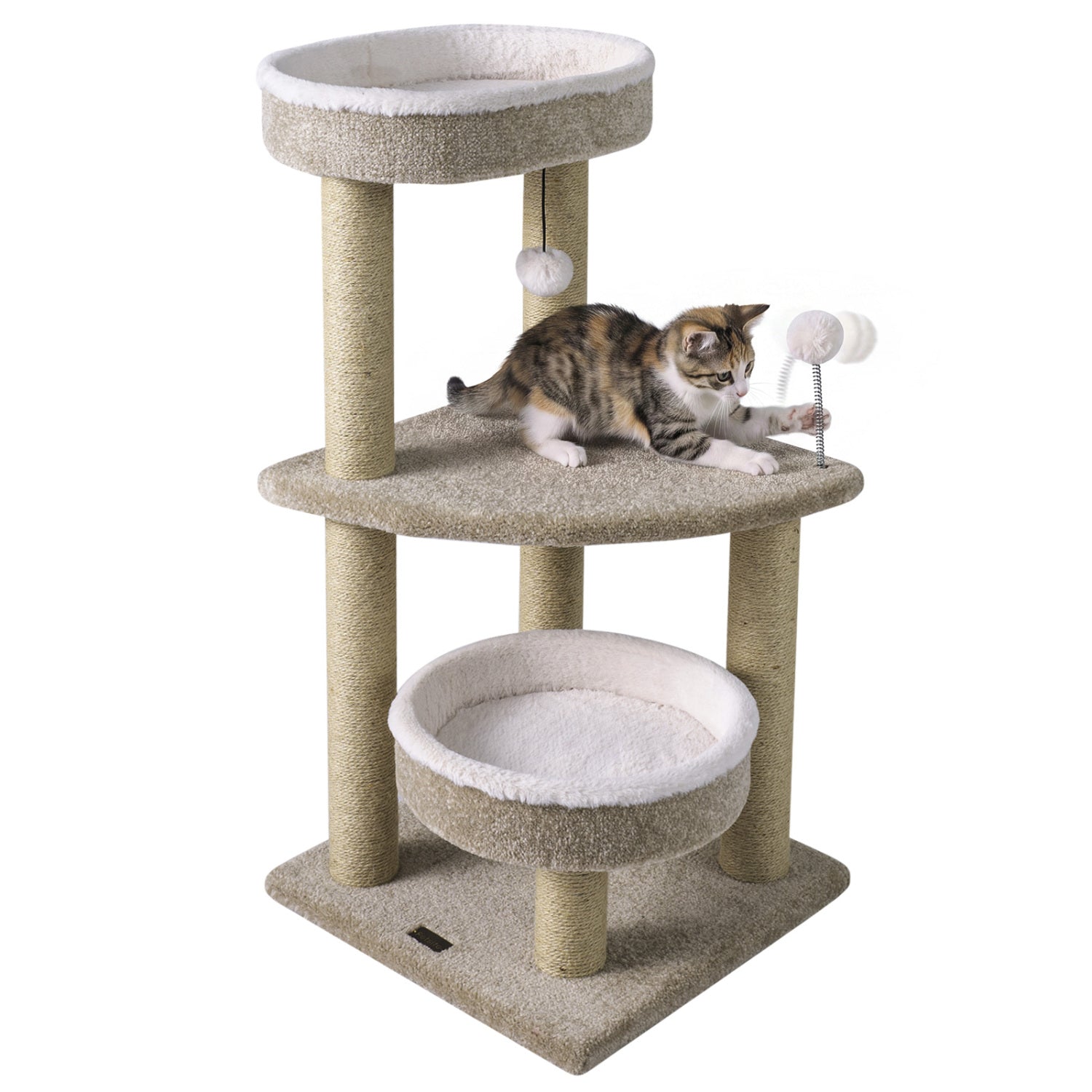 36" Cat Tree with Plush Perches & Scratching Posts - Majestic Pet Kingdom