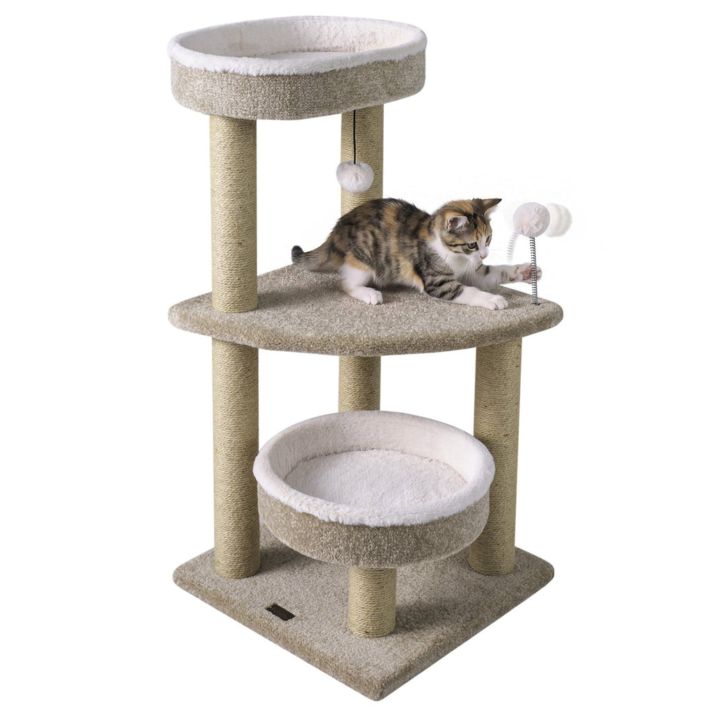 36" Cat Tree with Plush Perches & Scratching Posts | Purrfect Pet Kingdom