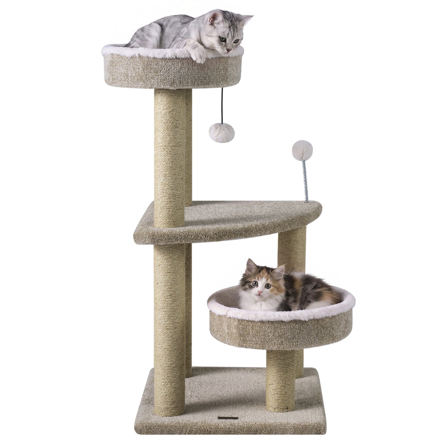 36" Cat Tree with Plush Perches & Scratching Posts - Majestic Pet Kingdom