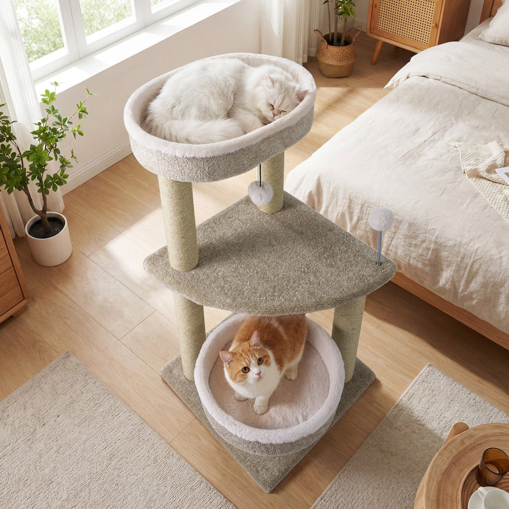 36" Cat Tree with Plush Perches & Scratching Posts - Majestic Pet Kingdom