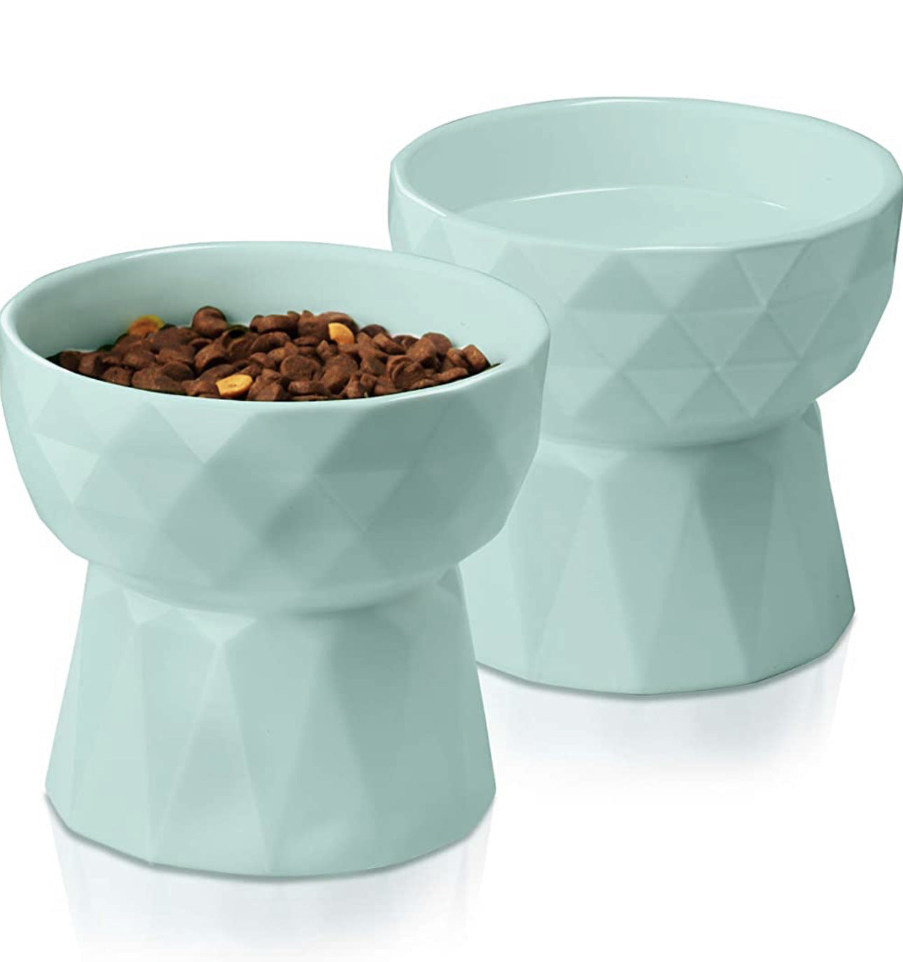 Ceramic High Foot Cervical Protection Pet Bowl - Majestic Pet Kingdom