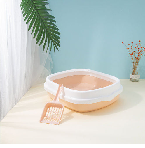 Cat Litter Box Large Detachable Anti-Splashing Pet Pan