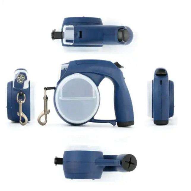 5-in-1 Retractable Dog Leash: LED Light & Bag Case - Majestic Pet Kingdom