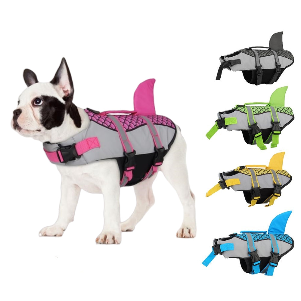 Swim Pet Dog Life Jacket Vest Clothes Life Vest Collar Harness Pets Swimming Summer Swimwear Scales Shark Pet Products - Majestic Pet Kingdom