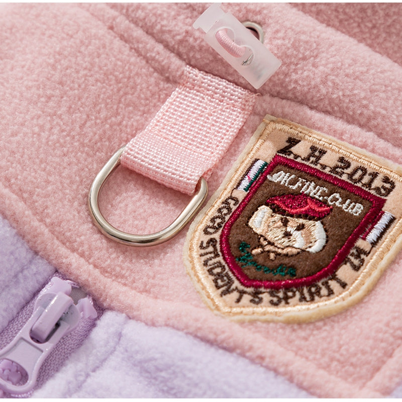 Winter Warm Fleece, Light Outdoor Color-blocking Polar Fleece, Small Dog Warm Four-legged Fleece, Pet Clothing