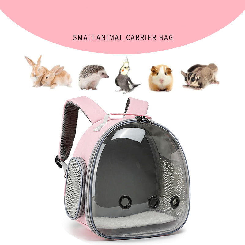 Pet Backpack Hamster Carrier Transparent Small Animal Carrier Guinea Pig Backpack Sugar Glider Ferret Pet Bag Rabbit Bunny Cage - Majestic Pet Kingdom