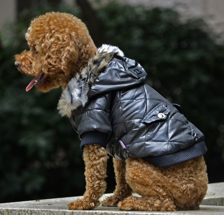 Cross-border pet supplies pet clothes dog clothes autumn and winter fur collar coat pet dog clothing - Majestic Pet Kingdom