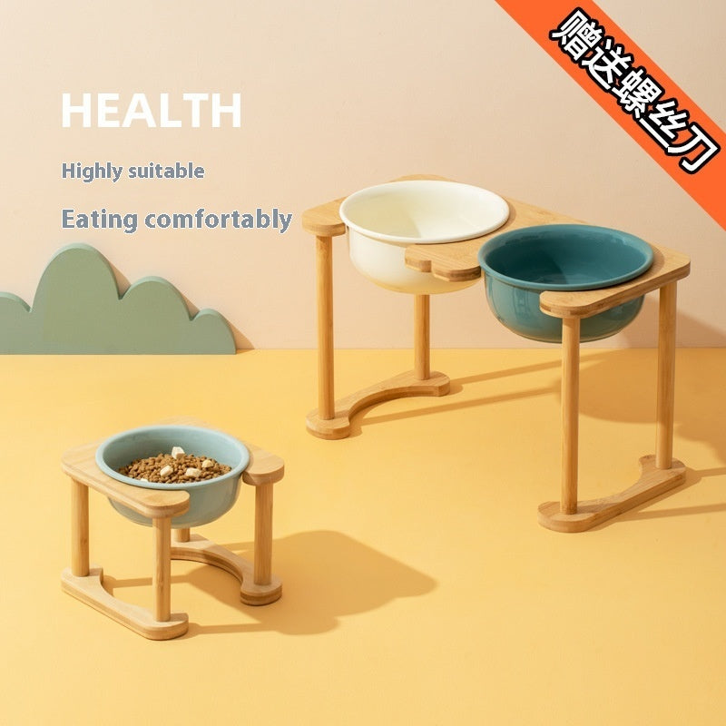 Super Elevated Double Bowl Ceramic