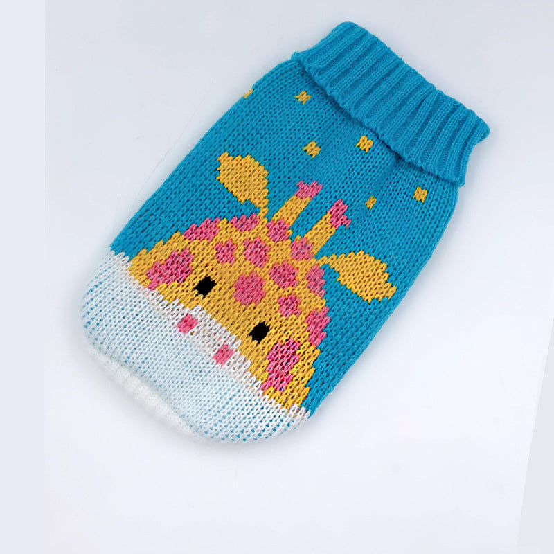 Puppy Sweater Kitty Clothes Pet Dog Clothes Sweater Teddy Bichon Blue Cat Clothes Autumn And Winter Clothes - Majestic Pet Kingdom